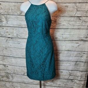 J. Crew Teal Lace Mini Dress